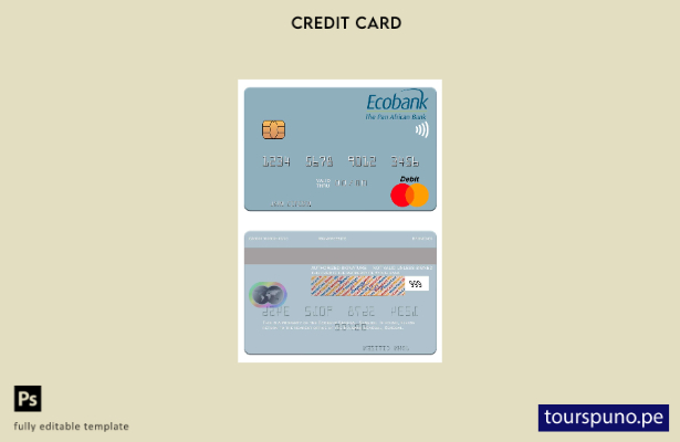 listo para imprimir plantilla de tarjeta mastercard Senegal Ecobank Senegal